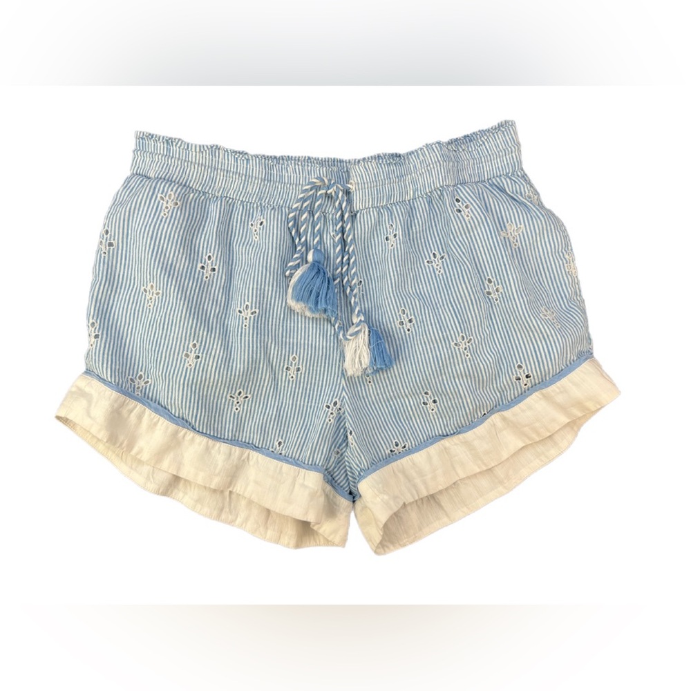 By ANTHROPOLOGIE Bijou 2 Pc Striped Eyelet Pajama Short Set - M - Picture 10 of 10